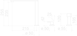 B_Free Kit mixer tap-1RUBMBFRK Dimensions
