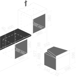 ICON GLASS OVEN BUILT-IN Dimensions