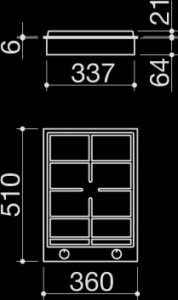 36 cm built-in B_Free hob - 1PBF1 Dimensions