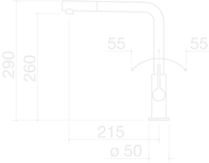 Unique Two Shower mixer tap 1RUBUN2D Dimensions
